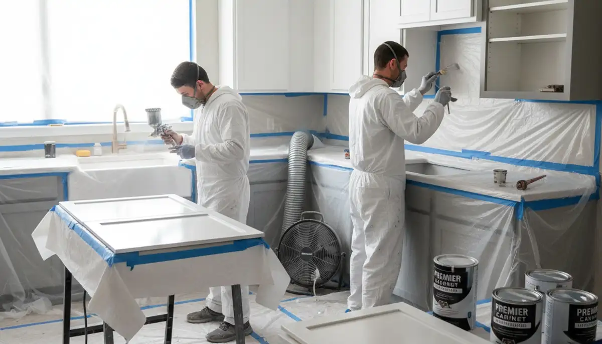 Arlington, TX cabinet painting service for durable kitchen cabinet finishes