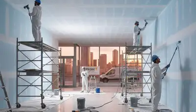 Commercial painting crew in Arlington, TX applying durable coatings to a business exterior