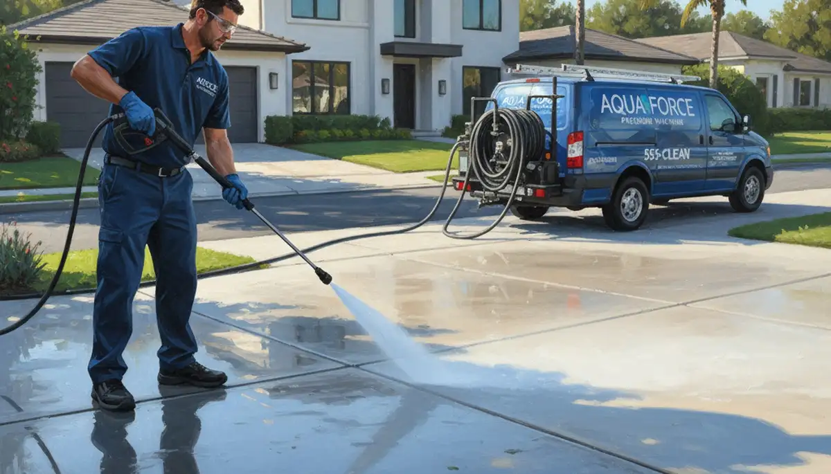 Professional concrete pressure cleaning for driveways and sidewalks in Arlington, TX