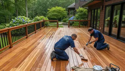 Professional deck sealing service in Arlington, TX to protect wood decks from weather damage