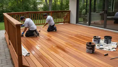 Professional deck staining in Arlington, TX to protect wood from sun and humidity