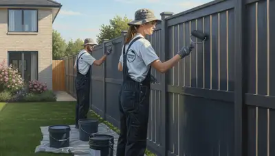 Arlington, TX fence painting service protecting wood fences from heat and UV damage