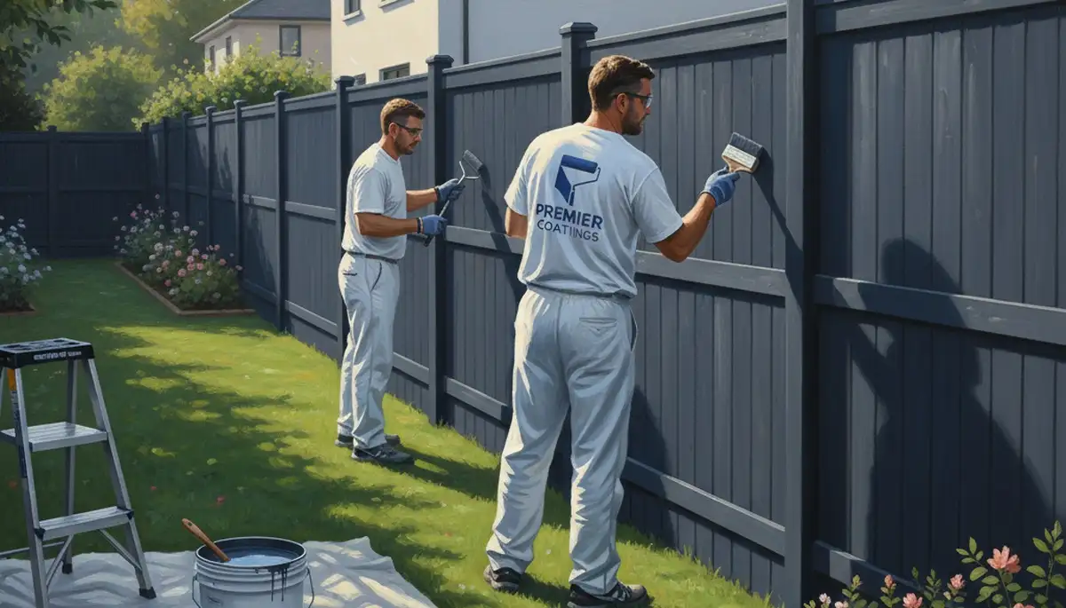 Arlington, TX fence painting service restoring wood fence curb appeal and UV protection